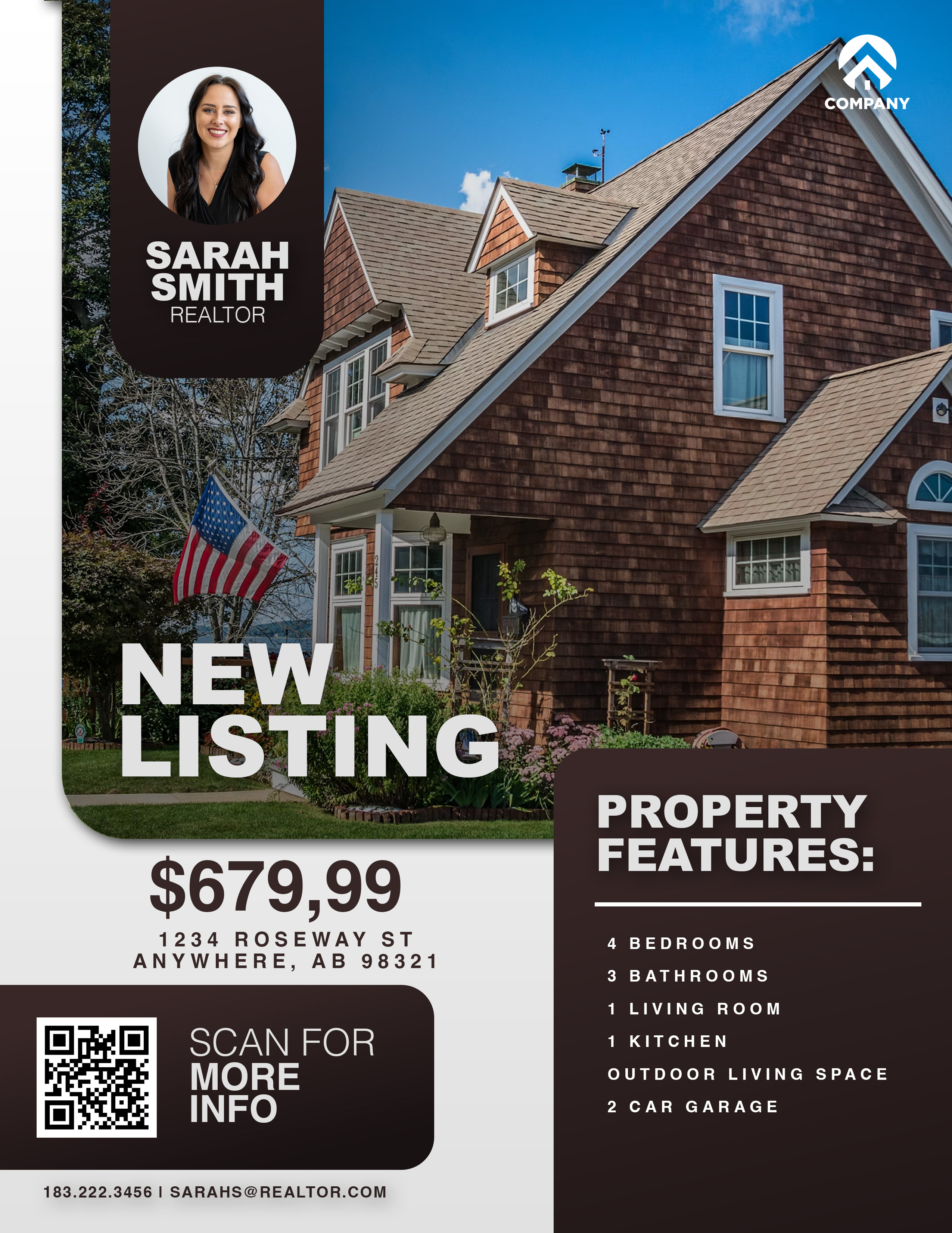 New listing flyer — bold feature sheet