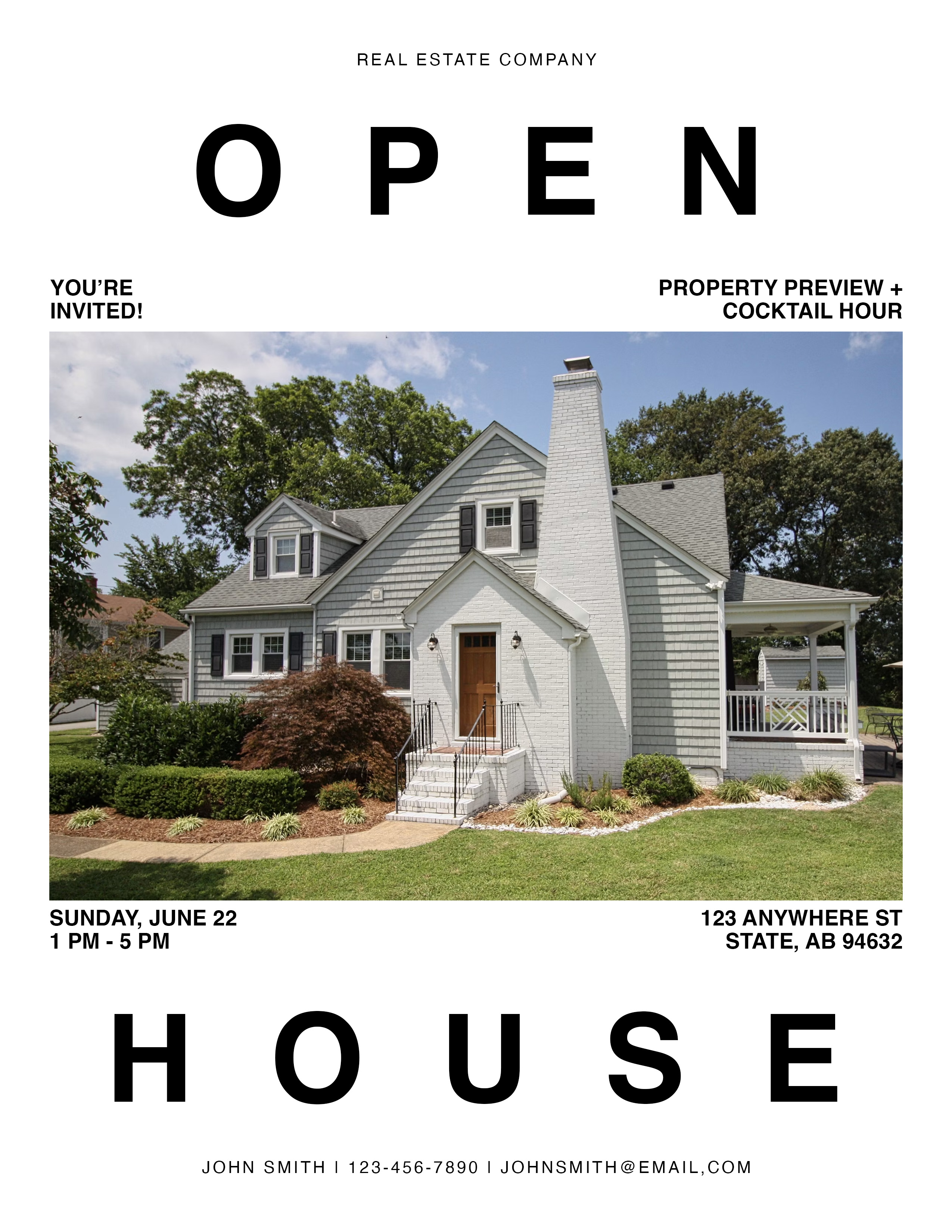 Open house flyer — minimalist invite